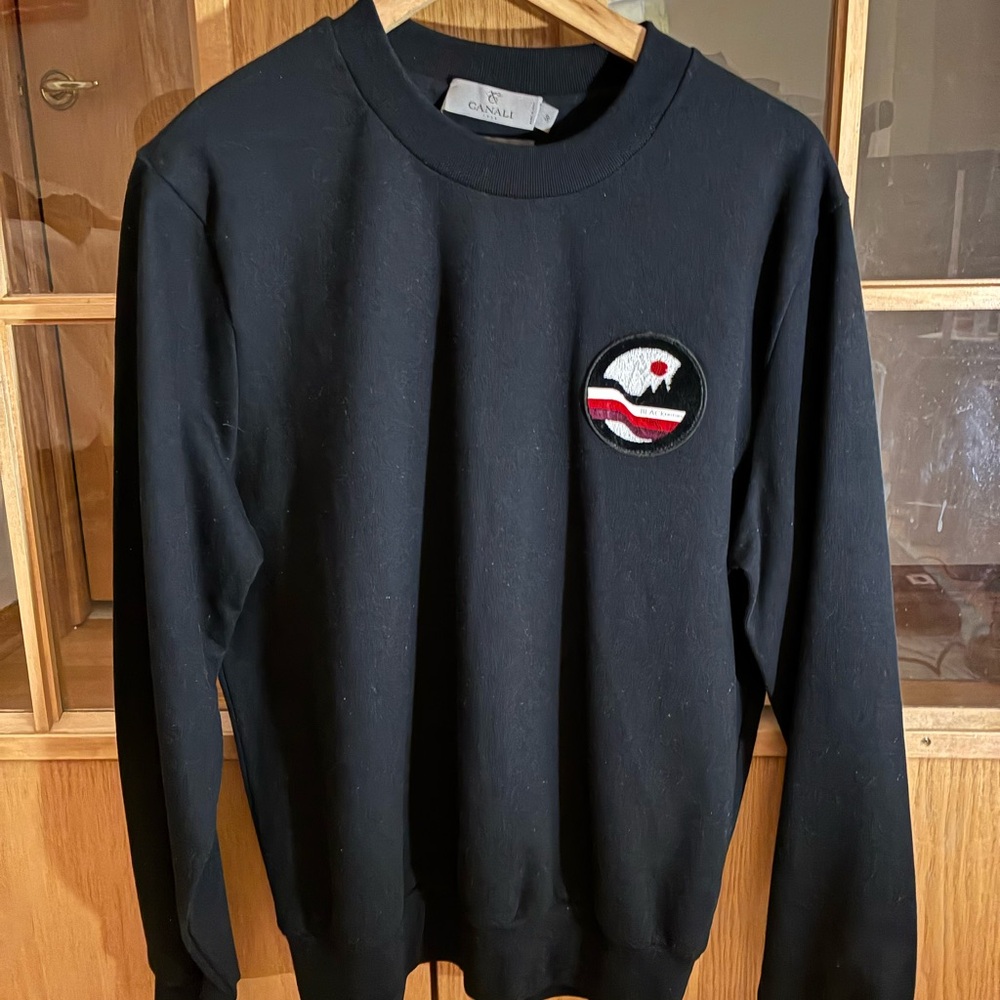 Cav Empt Black Crewneck with Red and White Patch